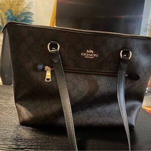 Coach Dark Brown Signature Tote